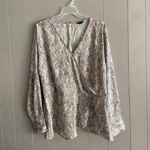 Women’s Snakeskin Long Sleeve Wrap Top